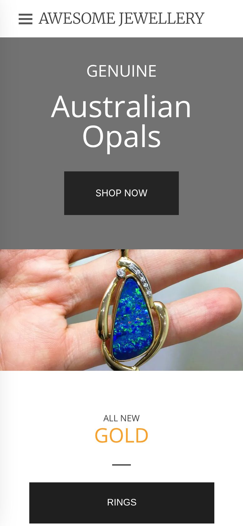 Awesome Jewellery website on a phone