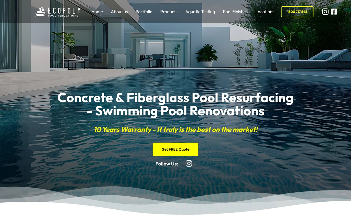 EcoPoly Pool Renovations website