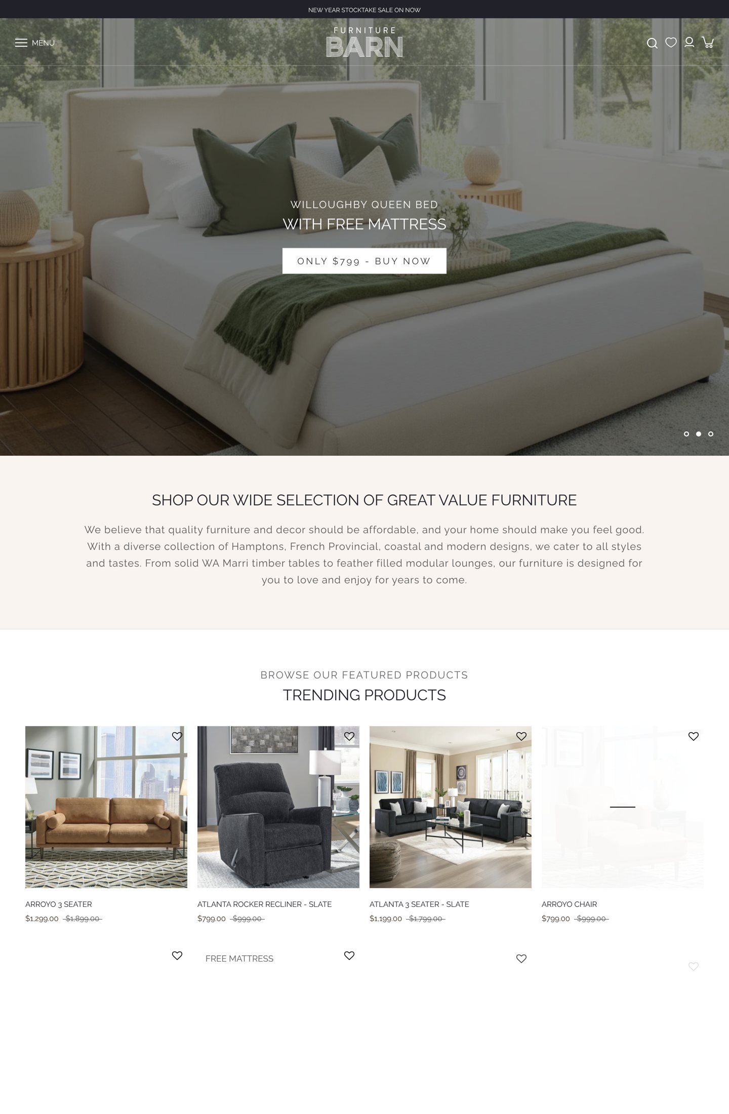 Furniture Barn website